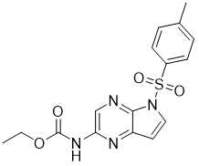 N-[5-[(4-甲基苯基)磺?；鵠-5H-吡咯并[2,3-B]吡嗪-2-基]氨基甲酸乙酯